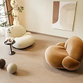 Modern Cream Style Lazy Sofa Picture Floor Lamp 3d model