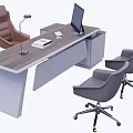 Modern Office Desk Boss Desk Computer Desk 3d model