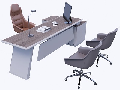 Modern Office Desk Boss Desk Computer Desk 3d model