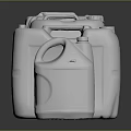 White Plastic Buckets of Various Sizes Arranged in a Row on Black Background