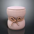 Soft Pink Cylindrical Daily Living Product With Decorative Rope Knot And Comfortable Fabric