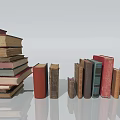 Colorful Stacked And Arranged Books With Various Sizes And Hardcover Details