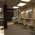 Elegant Modern Hair Salon Interior With Styling Chairs Mirrors And Bright Lighting