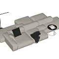 Modern Multiplayer Sofa Module Sofa Back-to-Back Sofa 3d model