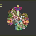 3D Rendered Industrial Mechanical Equipment With Transparent Casing And Colored Internal Components