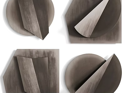 Modern Geometric Wall Decor For Home Interior With Irregular Brown Textured Design 3d model