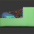 Biological Organ and Hair Structure 3D Model with Microscopic Components Illustration
