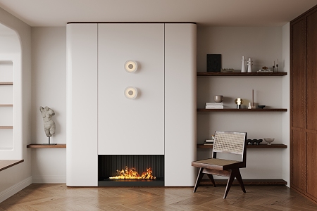 Quiet Fireplace Wall 3d model