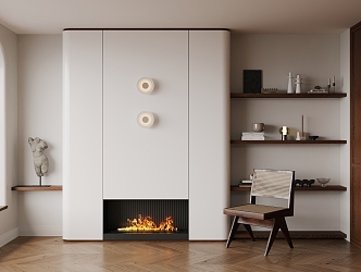 Quiet Fireplace Wall 3d model