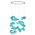 Turquoise Glass Chandelier with Flowing Petal Shapes for Modern Interior Decor and Hanging Design Elements