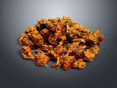 Natural Organic Dried Orange Brown Plant Pile Stacked On Gray Background 3d model