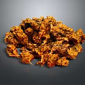 Natural Organic Dried Orange Brown Plant Pile Stacked On Gray Background