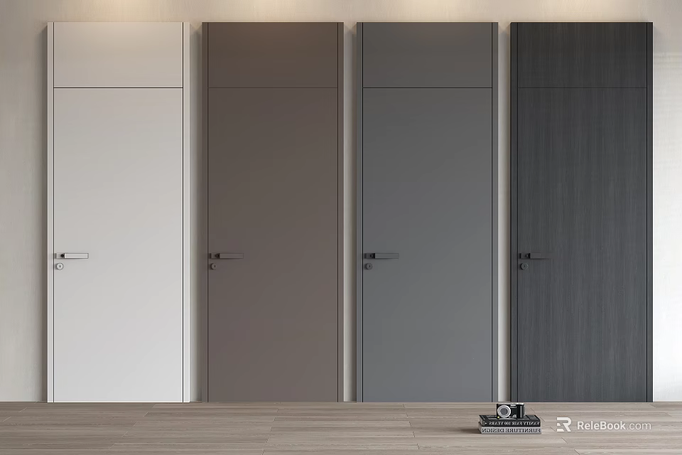Modern Hinged Doors In White Brown Gray And Dark Gray Finishes For Interior Design 3d model 
