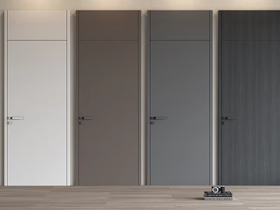 Modern Hinged Doors In White Brown Gray And Dark Gray Finishes For Interior Design 3d model
