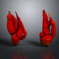 Two Red Irregular Shape Root Vegetables On Grey Background With Reflection