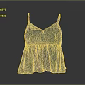 Blue Denim Sleeveless Camisole With V Neck And Ruffled Hem Style
