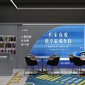 Modern Car Showroom with Displayed Car Tables Chairs Curtains and Parking Convenience