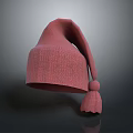 Pink Knitted Christmas Hat With Soft Pom Pom For Winter Accessories