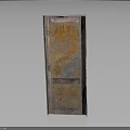 Antique Vintage Wooden Door With Rustic Weathered Surface And Carved Details