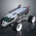 Modern Military Vehicle With Armored Gray Green Body Large Wheels And Roof Exhaust Pipes