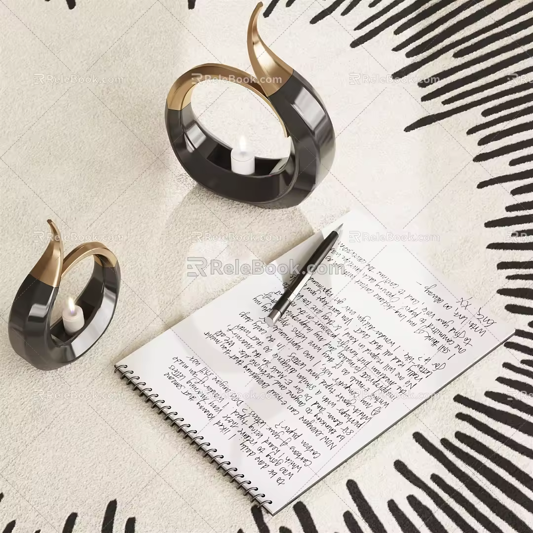 Modern notebook ornaments 3d model