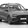 Gray SUV Car With Modern Front Grille LED Headlights And Alloy Wheels
