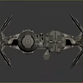 Intricate Cosmic Spacecraft Model With Metallic Panels And Engine Structures