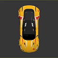 Yellow Black Streamlined Racing Sports Car Featuring Sponsor Logos And Colorful Rims