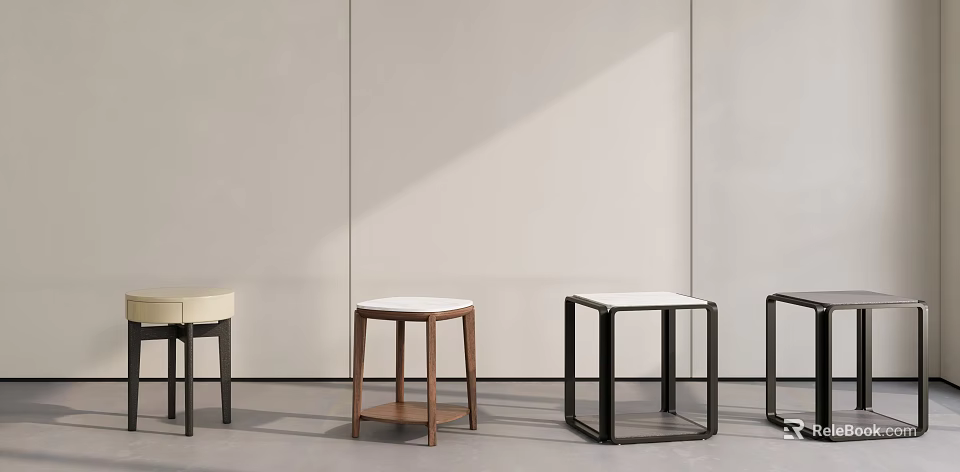 Modern Coffee Tables With Wooden Legs Metal Frames And White Tabletops For Living Room 3d model 