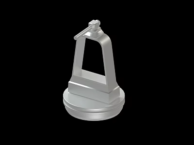 Silver Metal Mechanical Part With Bracket And Circular Base Design 3d model