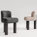 Modern Single Sofa Single Chair Dining Chair Combination 3d model