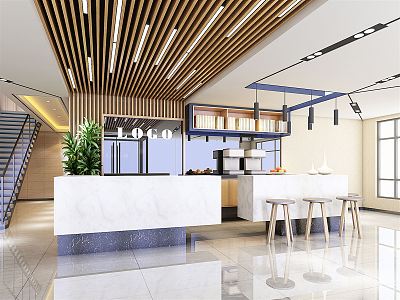 Modern lobby reception desk model