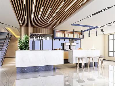 Modern lobby reception desk 3d model