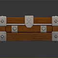 Orange Wooden Chest With Metal Locks Corner Brackets And Shiny Surface