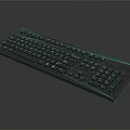 Ergonomic Black Full Size Computer Keyboard With Standard Layout And Responsive Keys 3d model