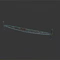 Rusty Saw With Wooden Handles And Serrated Blade Long Strip Design On White Background