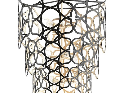 Modern metal chandelier 3d model