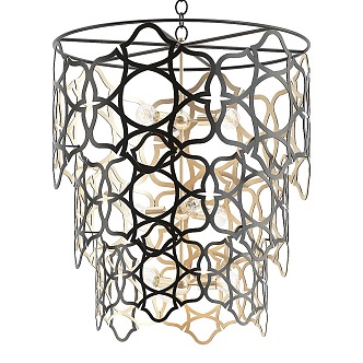 Modern metal chandelier 3d model