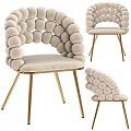 Modern Velvet Accent Chairs With Spherical Back Design And Metal Legs In Various Colors