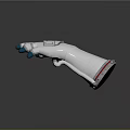 White Professional Glove With Blue Fingertips And Metal Wrist Components