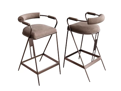 Bar Chair Bar Stool Backrest Bar Chair 3d model