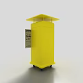 Yellow Mobile All in One Machine With Display Screen And Advertisement Posters 3d model