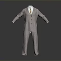 Men's Gray Herringbone Suit Set With White Shirt And Colorful Tie