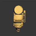 Golden Vintage Camera Decorative Piece With Hanging Chains And Metallic Shine