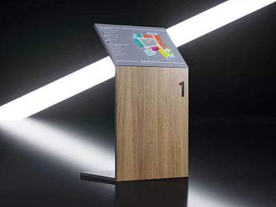 Inflatable Display Stand With Digital Screen Colorful Charts And Number 1 3d model