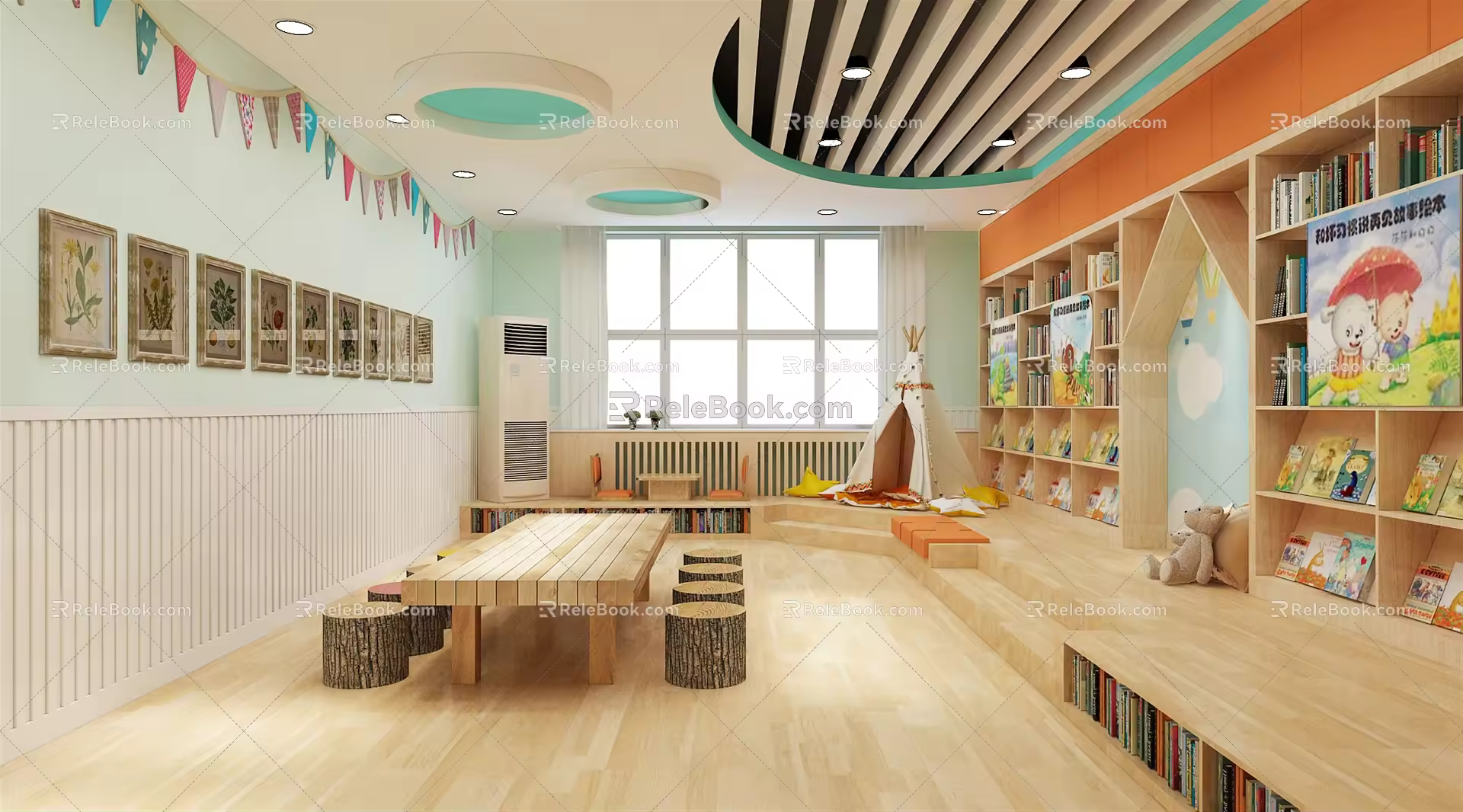 Modern Library 3d model
