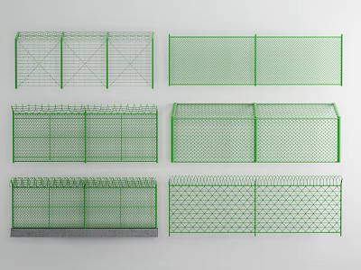 Modern barbed wire mesh fence grid metal mesh fence anti-theft net 3d model