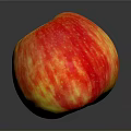 Fresh Ripe Red and Yellow Apple on Dark Background with Shiny Reflection