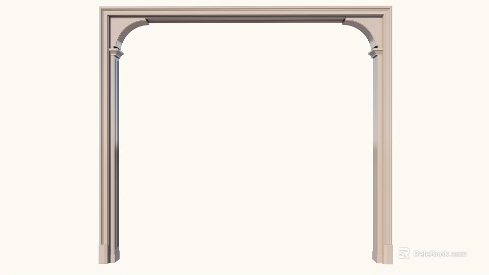 Architectural Decorative Archway With Light Colored Columns And Classical Design Element 3d model