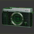 Vintage X E1 Electronic Camera With Black Silver Body Leather Grip And Green Screen